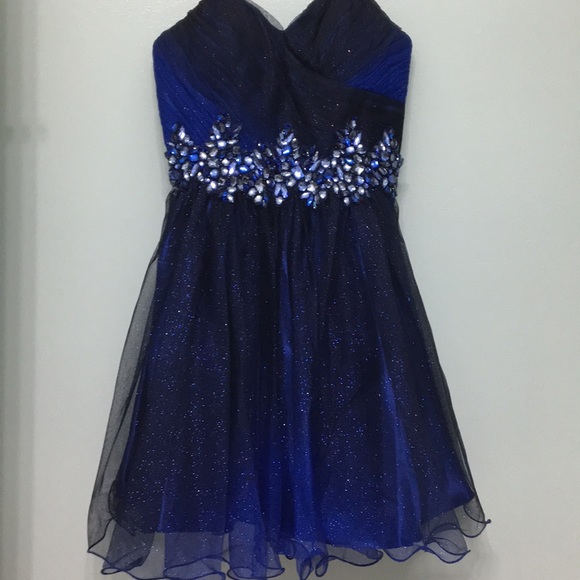 Bee Darlin Dresses & Skirts - BeeDarlin Midnight Blue Sparkly Short Dress